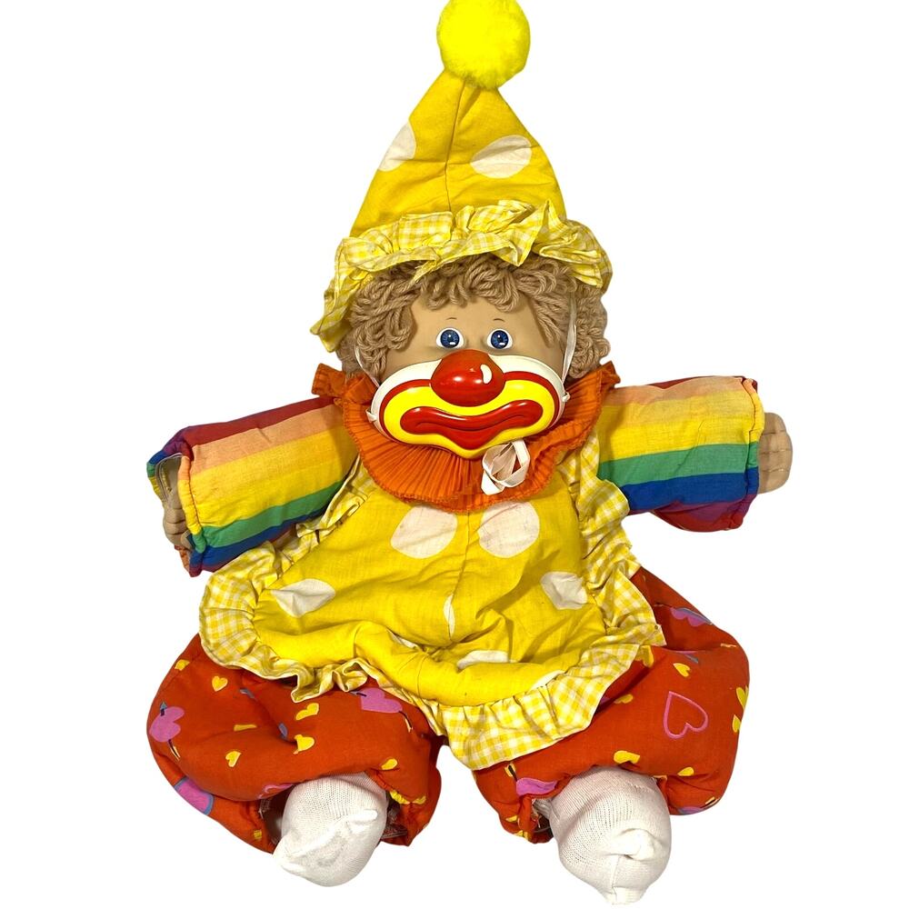Vintage 1980s Coleco Cabbage Patch Circus Kids Clown Doll Mask Hat Multicolor